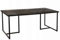 DINING TABLE GR MANGO WOOD W BLACK 192 - DINING TABLES